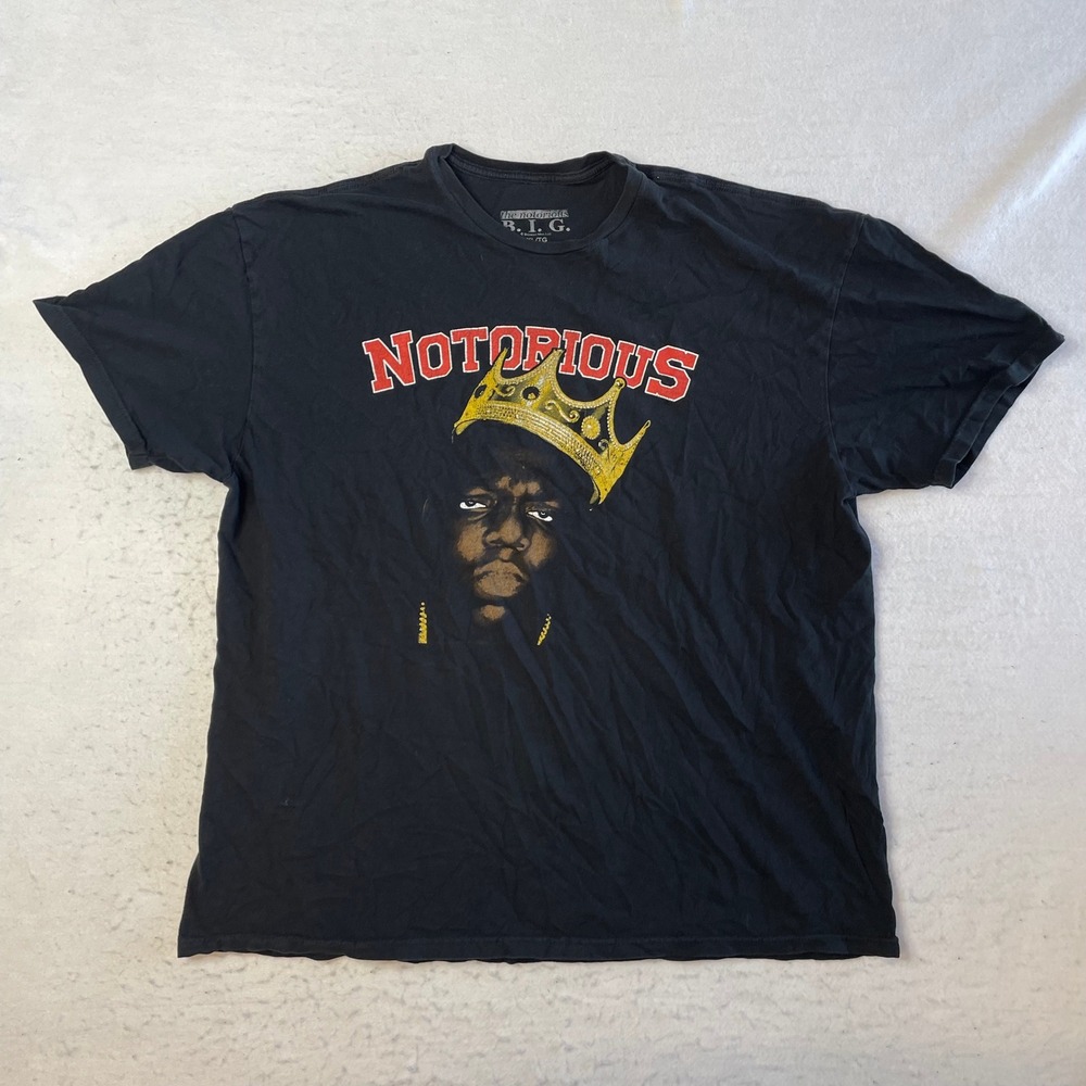 The‎ Notorious B.I.G. Graphic T-Shirt Mens XL Black Biggie Smalls Crown Hip Hop